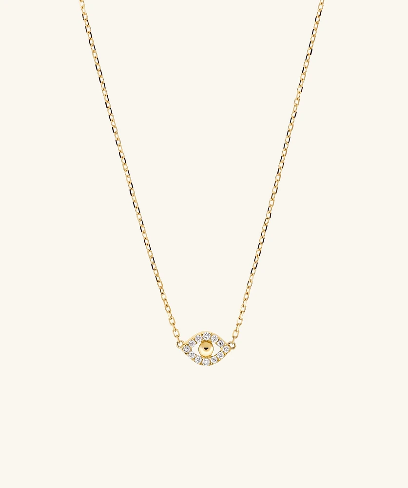 PavÃ© Diamond Evil Eye Necklace