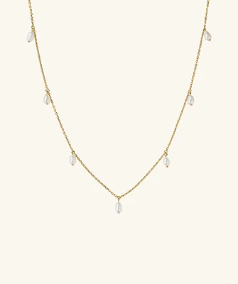 Tiny Pearl Station Necklace