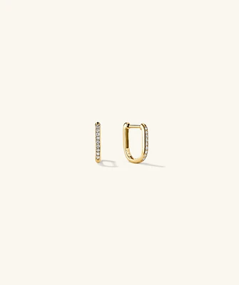 PavÃ© Diamond Huggie U Hoops