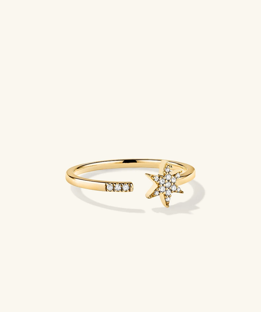 PavÃ© Diamond Star Open Ring