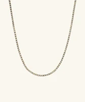 Square Micro-PavÃ© Diamond Tennis Necklace