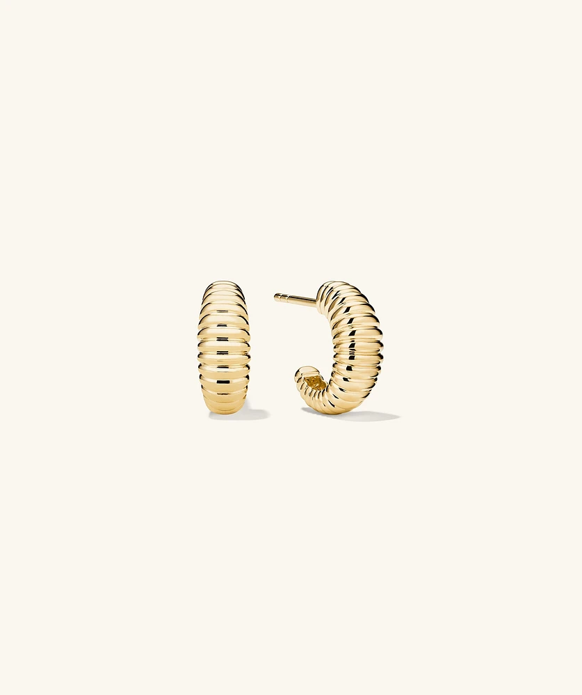 DÃ´me Texture Small Hoops