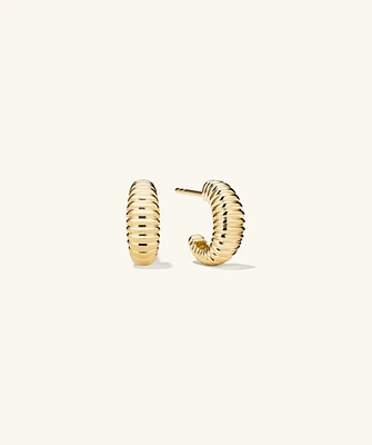 DÃ´me Texture Small Hoops