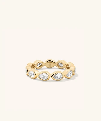 Lab Grown Diamond Pear Cut Bezel Eternity Band