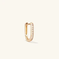 Single PavÃ© Diamond Huggie U Hoop