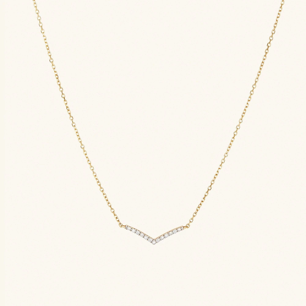 PavÃ© Diamond Wishbone Necklace