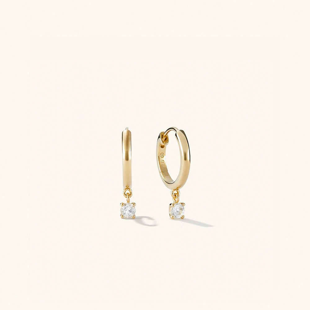 Round Topaz Hoops