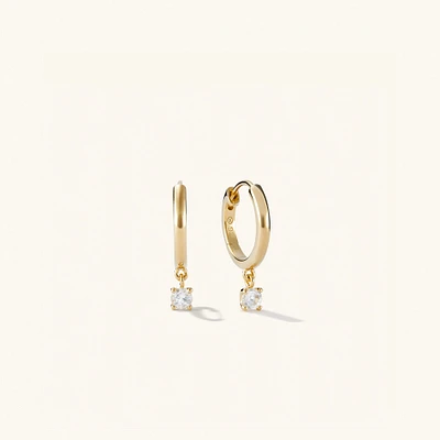 Round Topaz Hoops