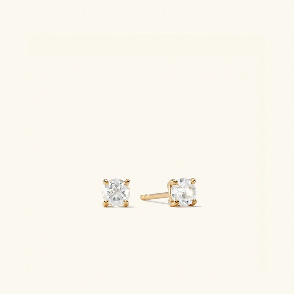 Round Topaz Studs