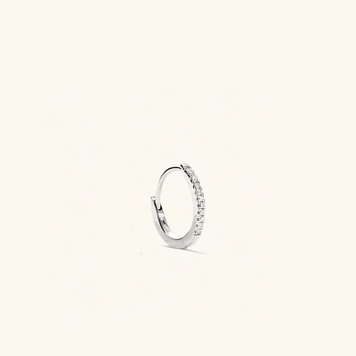 Single PavÃ© Diamond Huggie Hoop