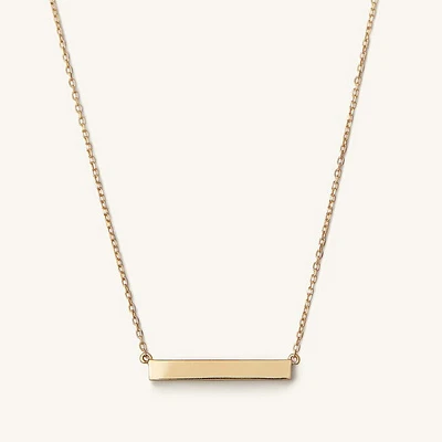 Horizontal Engravable Bar Necklace