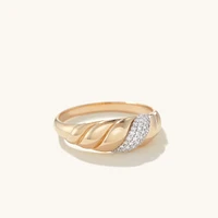 PavÃ© Diamond Croissant DÃ´me Ring