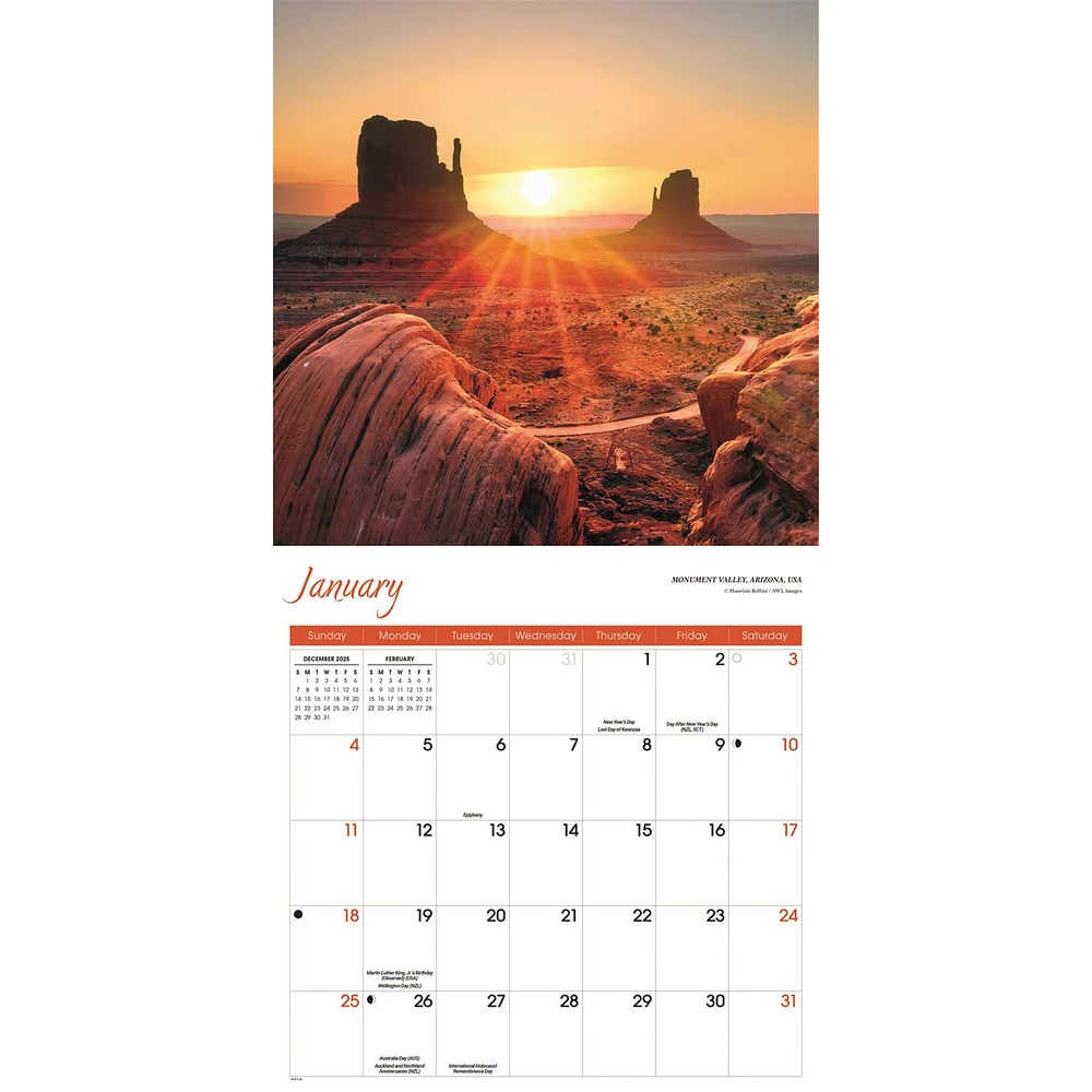 Sunrise Sunset 2026 Wall Calendar