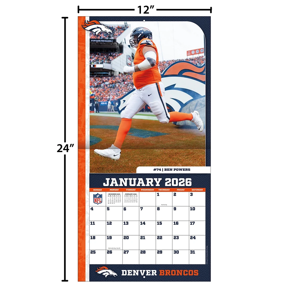 NFL Denver Broncos 2026 Wall Calendar - Online Exclusive
