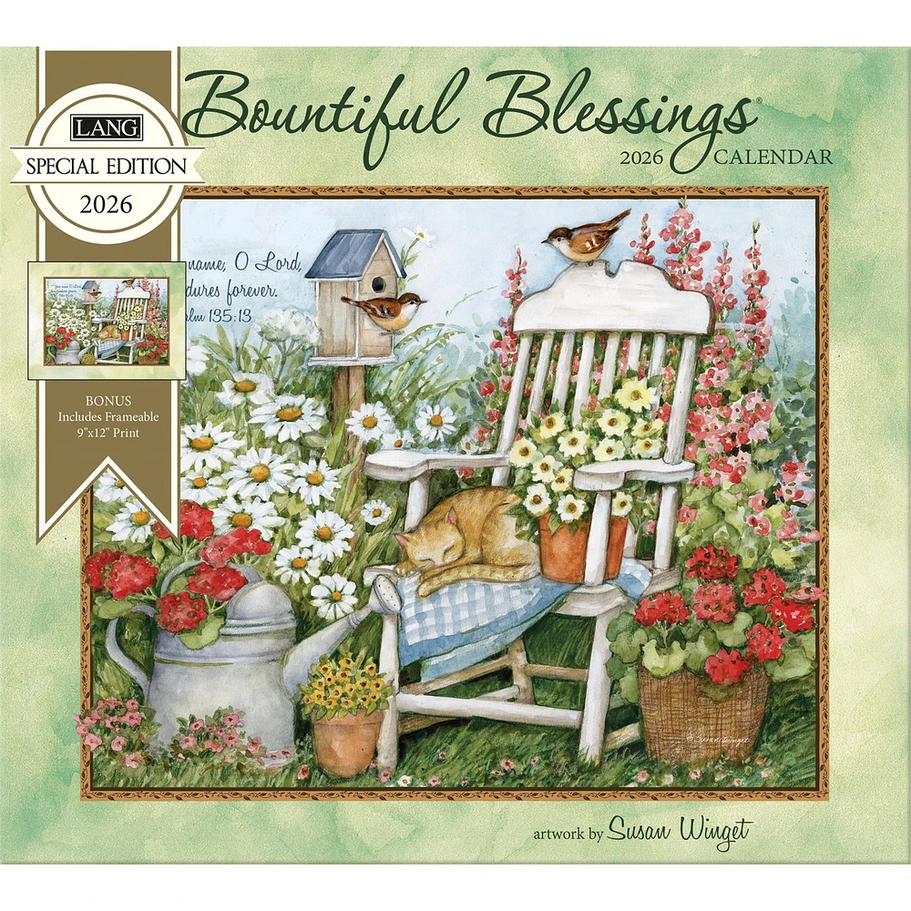 Bountiful Blessings 2026 Deluxe Special Edition Wall Calendar with Print