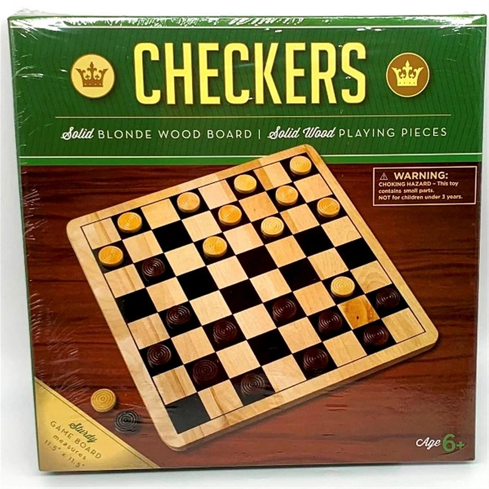 Checkers w/Natural Board Game