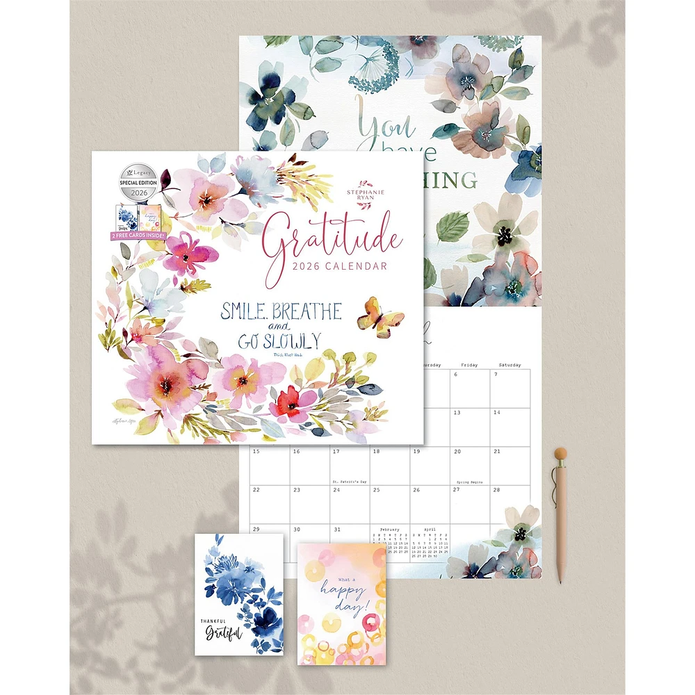 Gratitude 2026 Deluxe Special Edition Wall Calendar with Cards