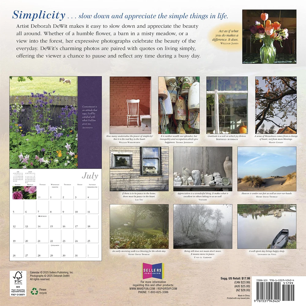 Simplicity 2026 Wall Calendar
