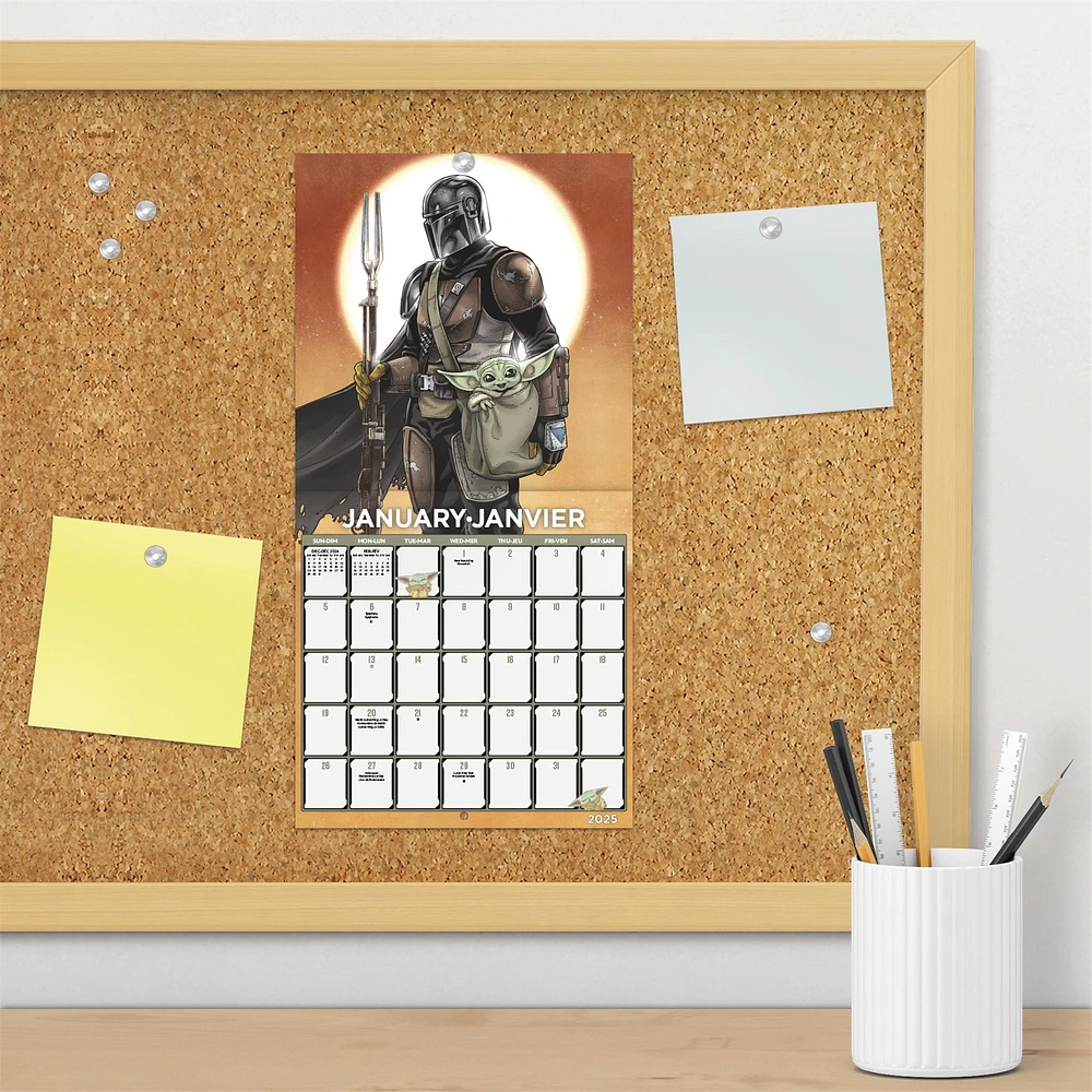 Star Wars Mandalorian Grogu Bilingual Mini 2025 Calendar