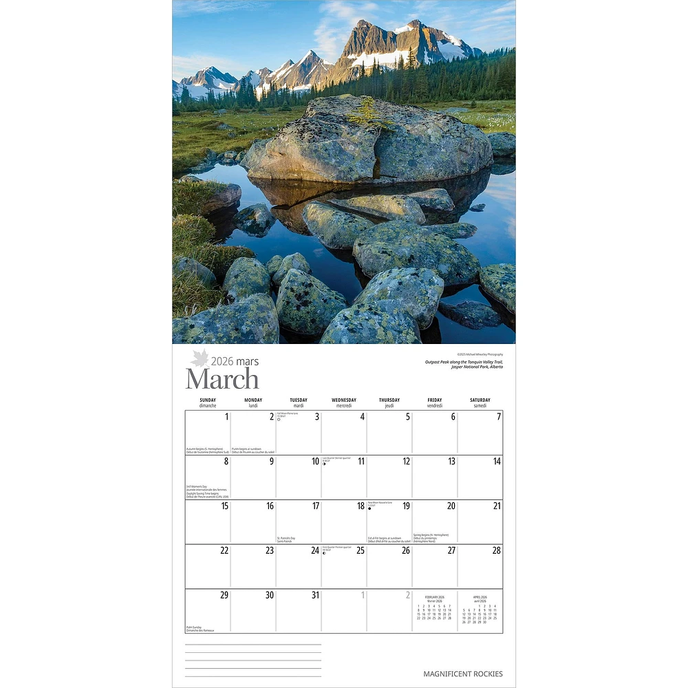 Magnificent Rockies 2026 Wall Calendar