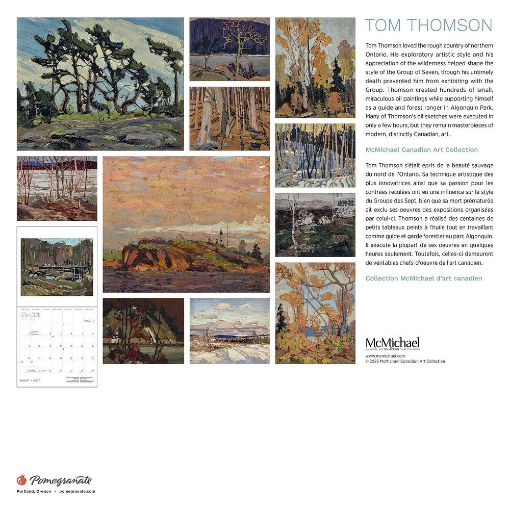 Tom Thomson 2026 Wall Calendar