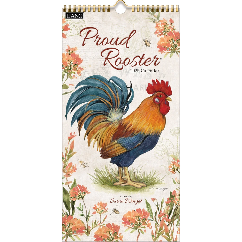 Proud Rooster Slim 2025 Calendar