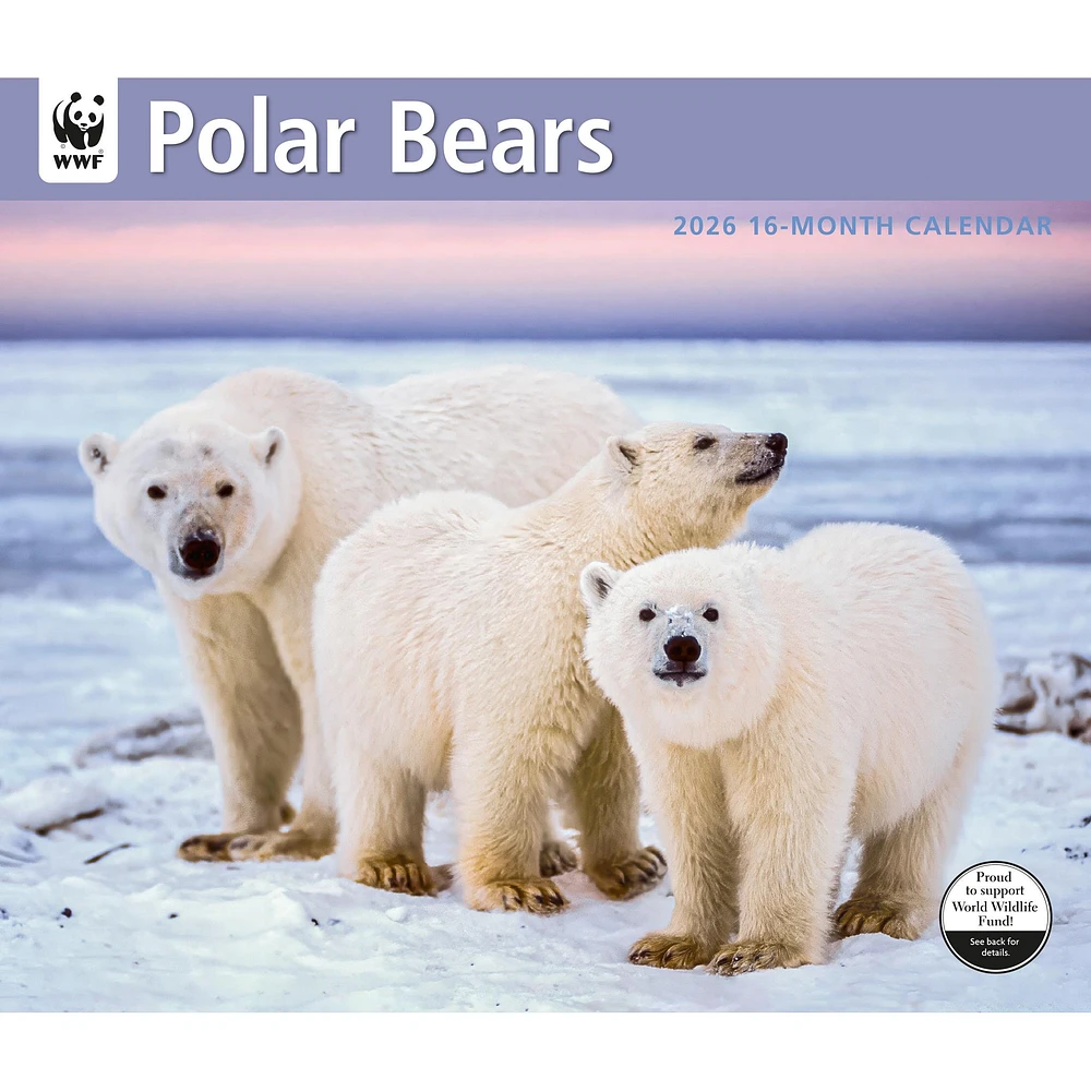 World Wildlife Fund Polar Bears 2026 Wall Calendar