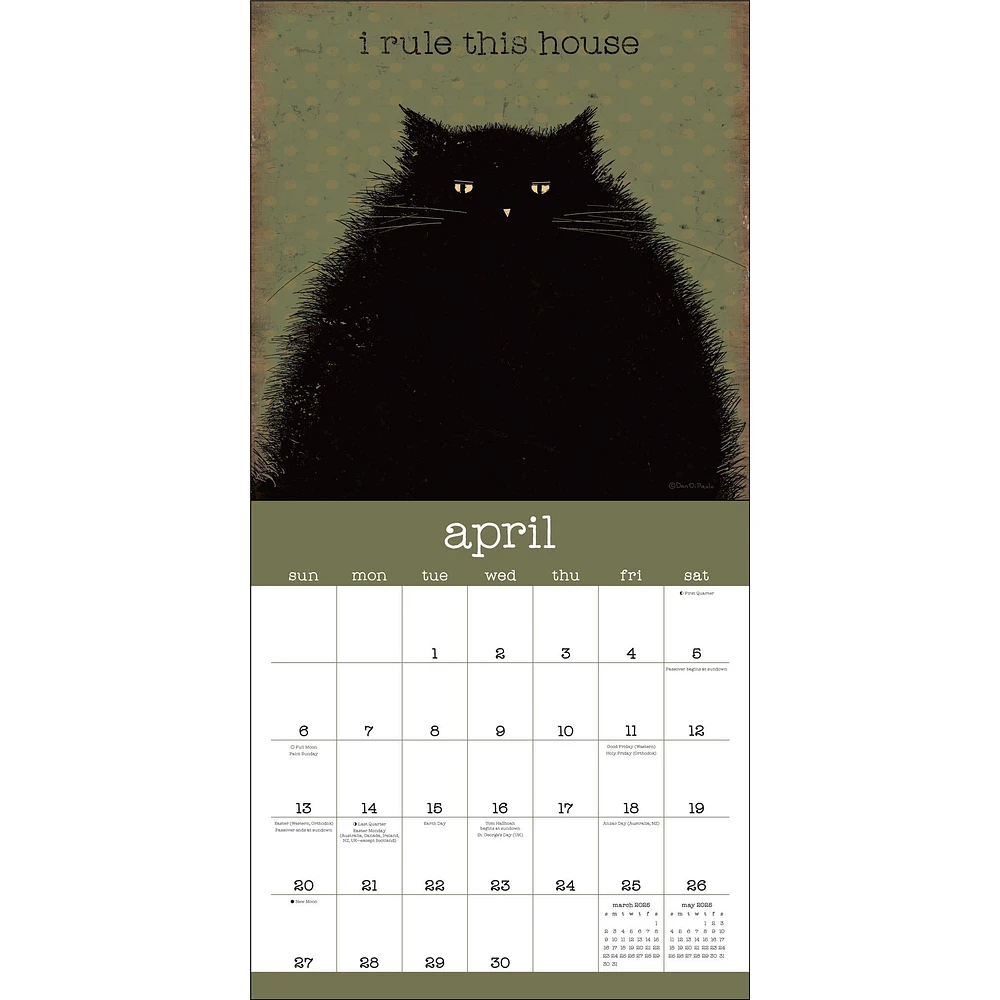 Year Of Snarky Cats Wall 2025 Calendar