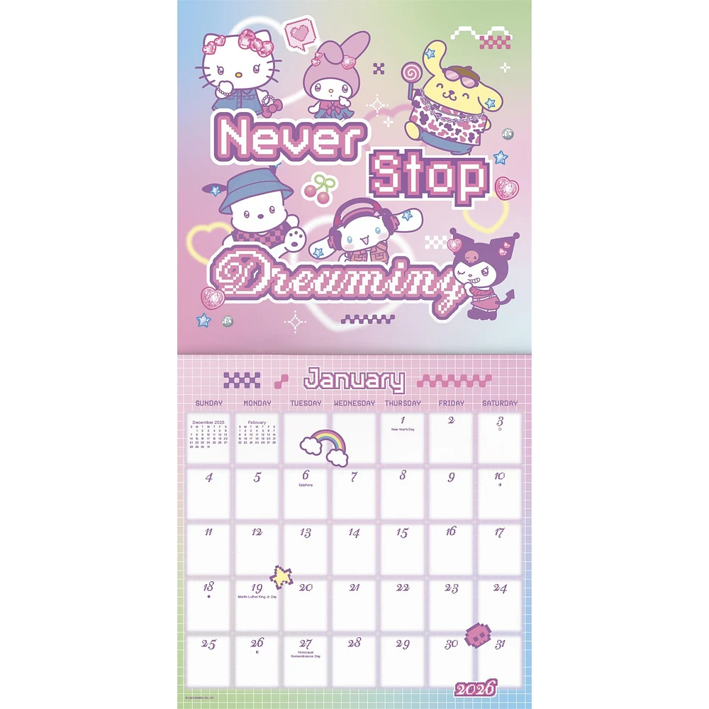 Hello Kitty And Friends Exclusive with Decal 2026 Deluxe Wall Calendar