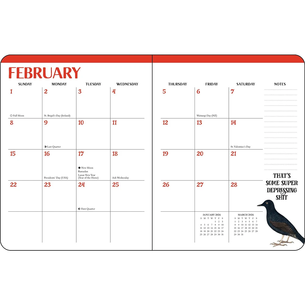 Effin' Birds 2026 Engagement Calendar