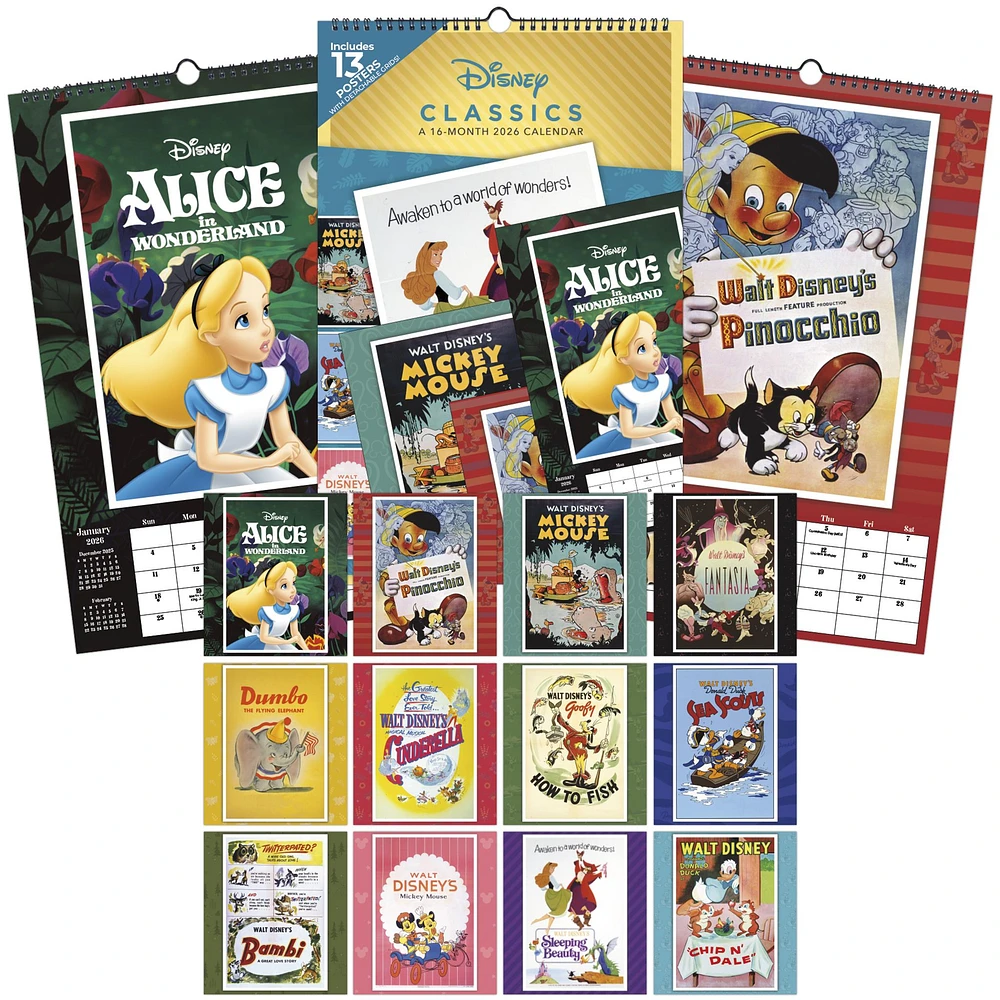 Disney Classics Poster 2026 Calendar