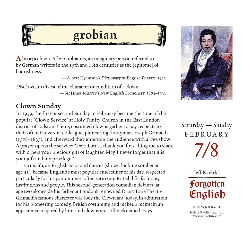 Forgotten English 2026 Box Calendar
