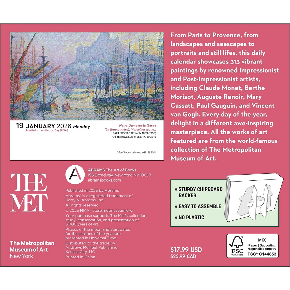 Impressionism And Post-Impressionism 2026 Box Calendar - Online Exclusive