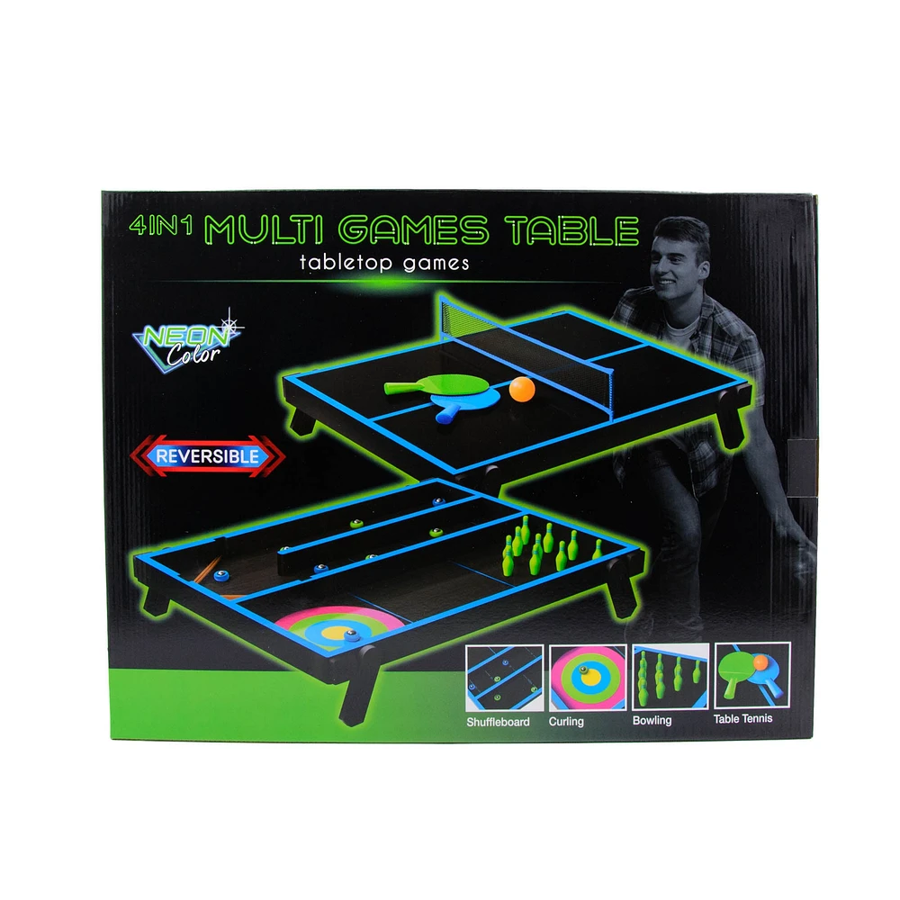 Tabletop Neon 4 in 1 Games Table