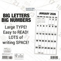 Big Letters Big Numbers 2026 Wall Calendar