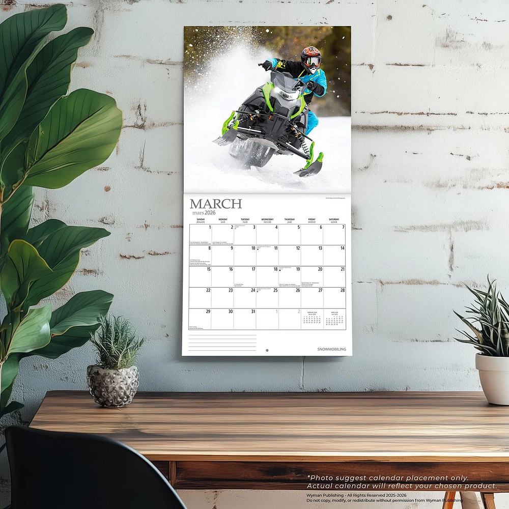 Snowmobiling 2026 Wall Calendar