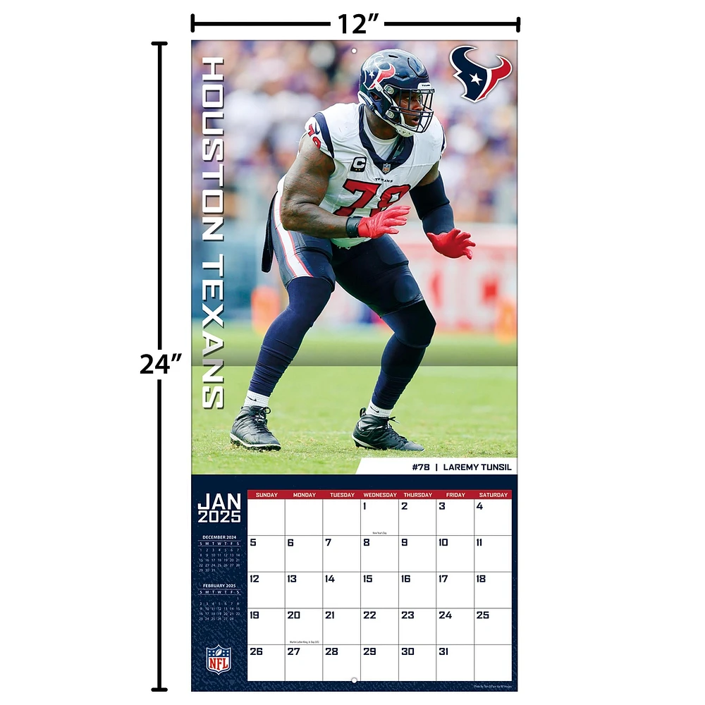 NFL Houston Texans Wall 2025 Calendar - Online Exclusive