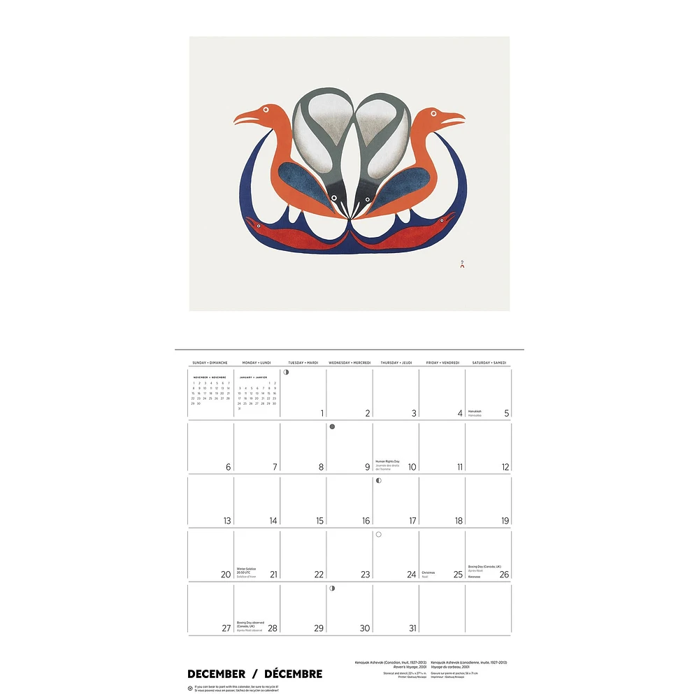 Kenojuak Ashevak 2026 Wall Calendar