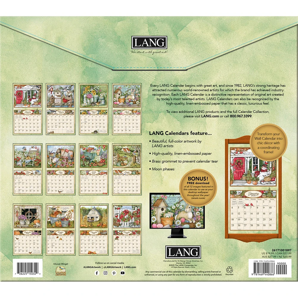 Bountiful Blessings 2026 Deluxe Special Edition Wall Calendar with Print