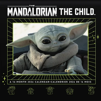 Star Wars Mandalorian Grogu Bilingual 2026 Wall Calendar
