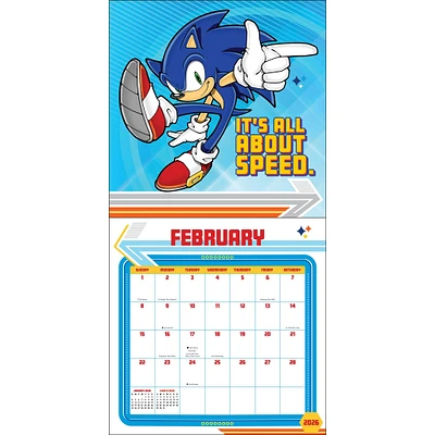 Sonic The Hedgehog 2026 Wall Calendar
