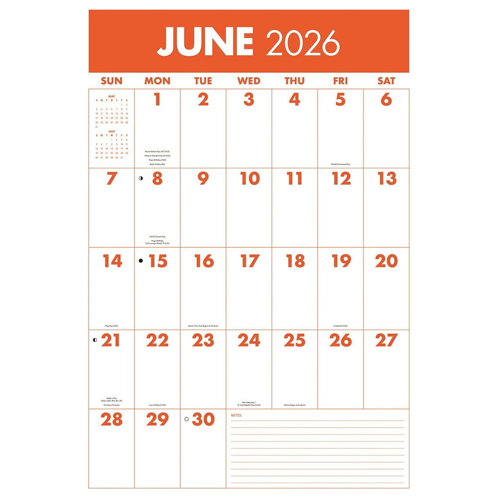 Monster Grid Deluxe 2026 Wall Calendar
