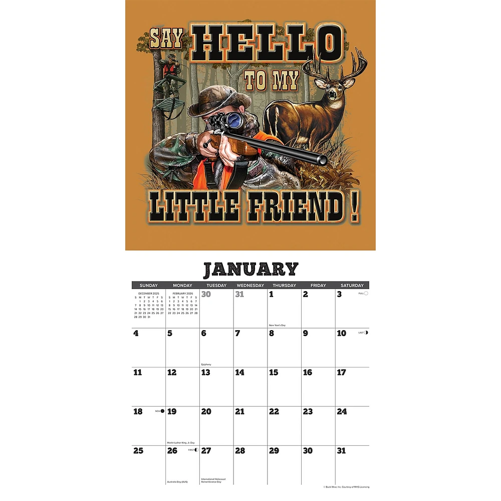 Buck Wear Hunting And Fishing Tales 2026 Wall Calendar