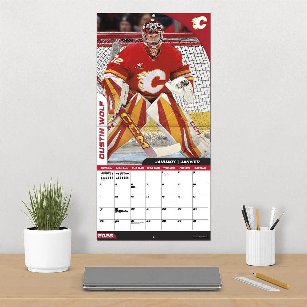 NHL Calgary Flames Bilingual 2026 Wall Calendar