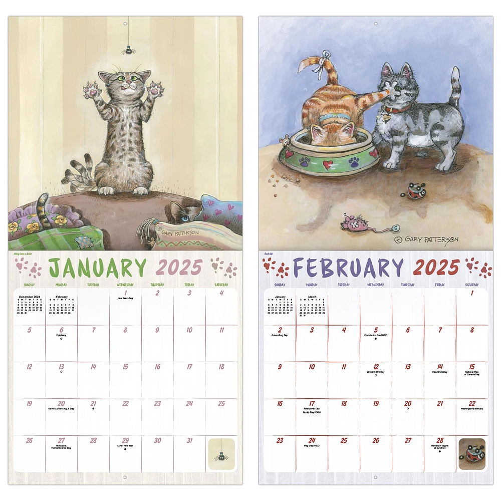 Cats Gary Patterson Wall 2025 Calendar