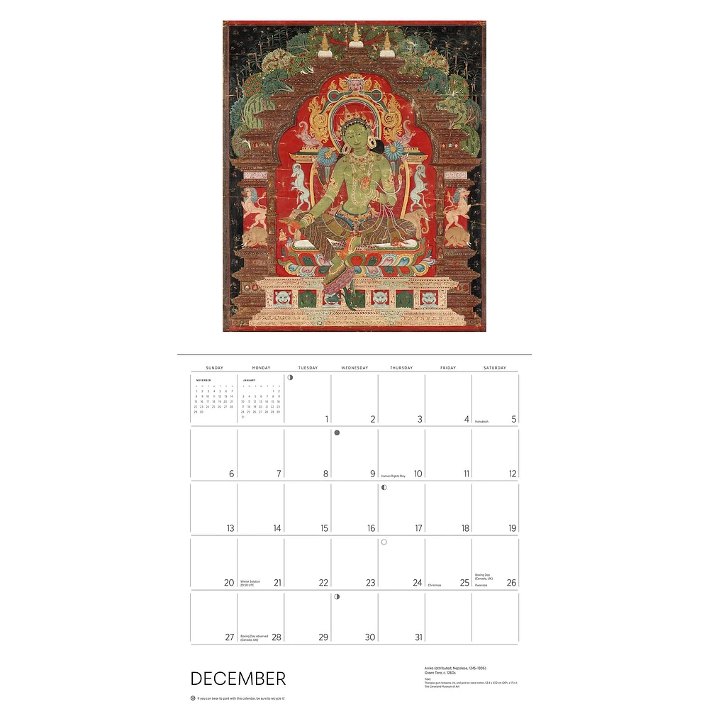 Enlightenment Buddhist Paintings 2026 Wall Calendar - Online Exclusive