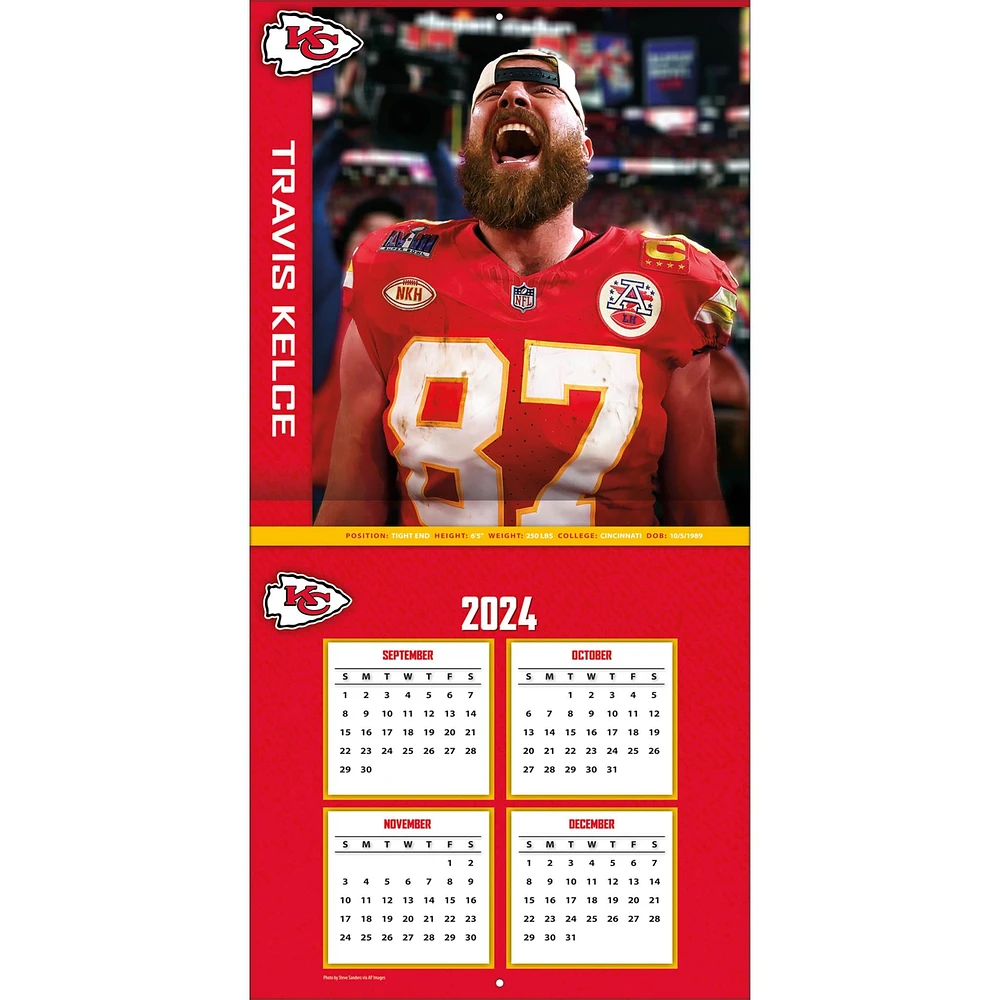 NFL Travis Kelce Kansas City Chiefs Wall 2025 Calendar