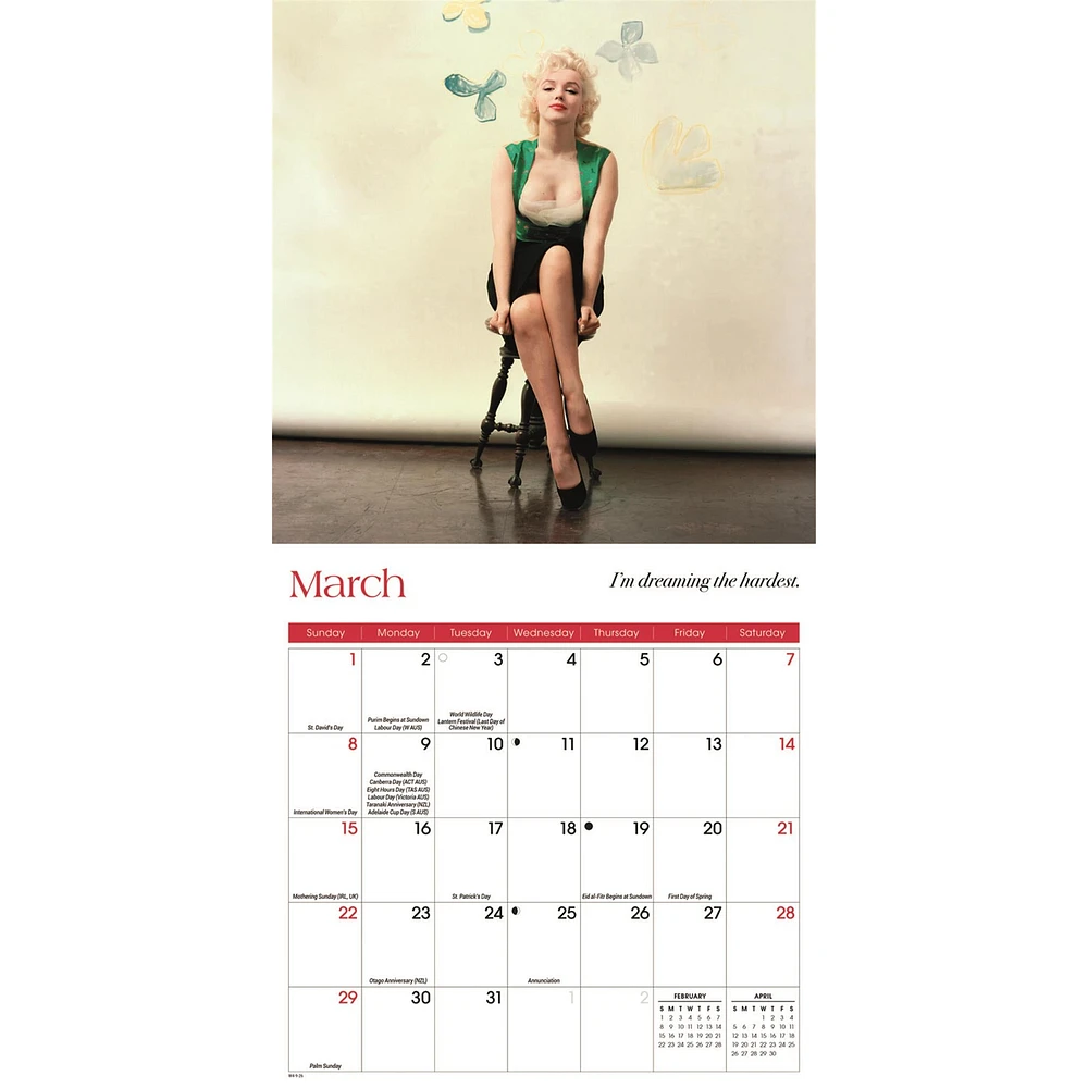 Marilyn Monroe 2026 Mini Calendar