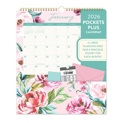 Bella Flora Pockets Plus 2026 Wall Calendar