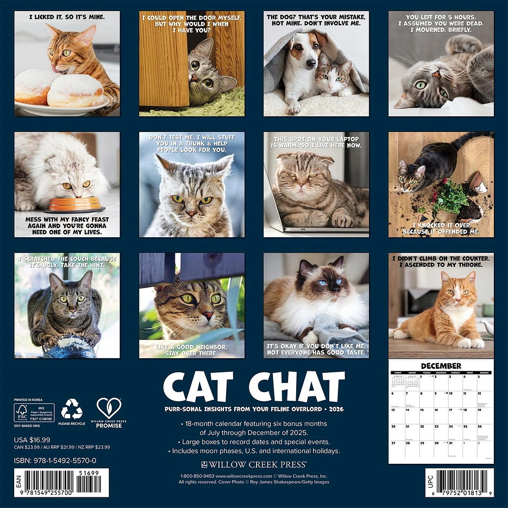 Cat Chat 2026 Wall Calendar - Online Exclusive